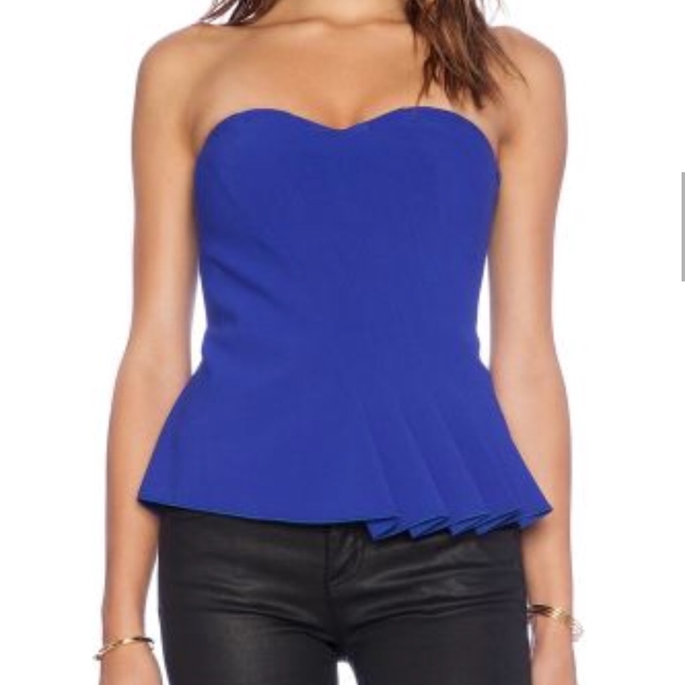 Trina Turk Royal blue pleated bustier Liriene